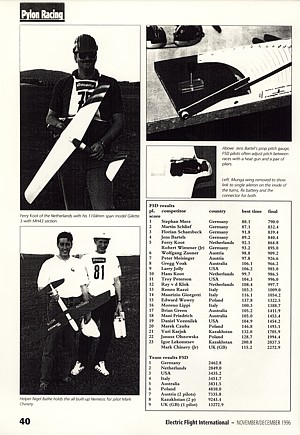 Mistrovstv svta FAI F5B, F5D, Q&EFI 6/1996